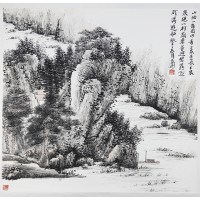 溪山访友图 张永华国画名家作品