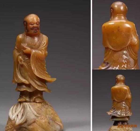 清·顺治田黄石渡海达摩