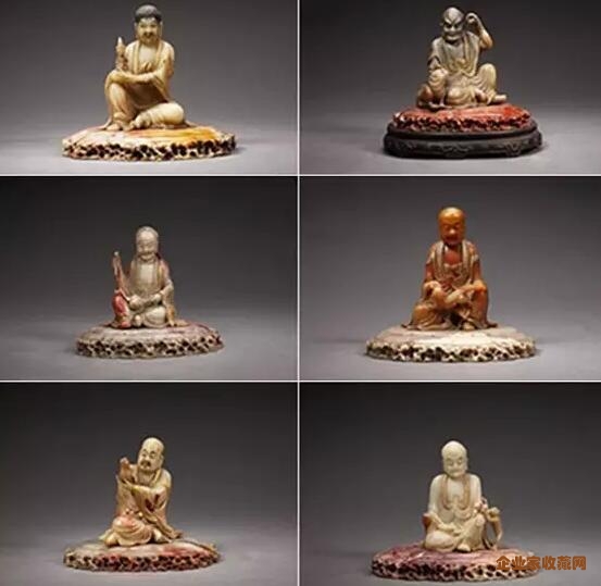清代寿山石雕罗汉十八尊
