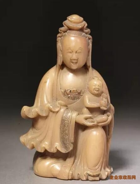 清代寿山石送子观音