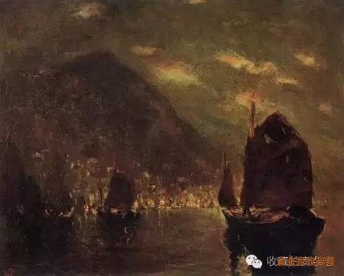 《香港夜景》 油彩布本 78x64cm 1950年