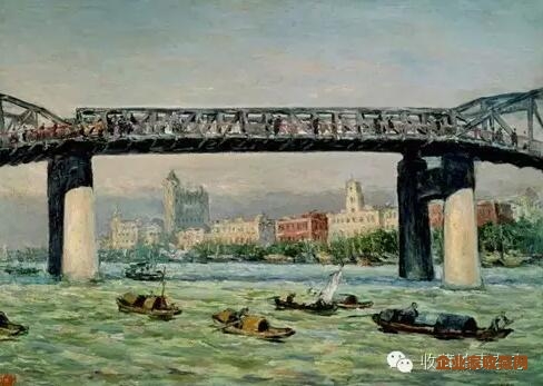 《海珠桥一》 油彩板本 64x76cm 1958年
