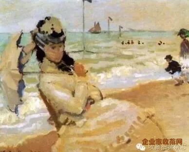 《特鲁维尔沙滩上的卡美伊》1870年