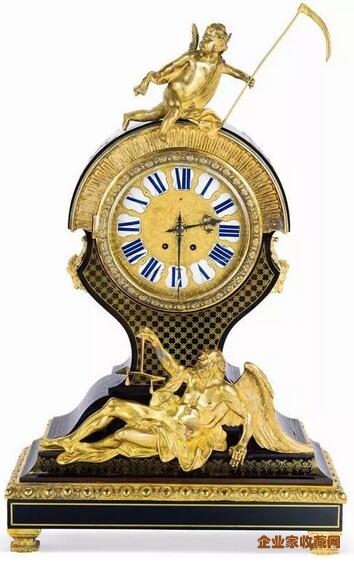 19世纪，法国“真爱永恒”鎏金嵌玳瑁座钟，东正秋拍
