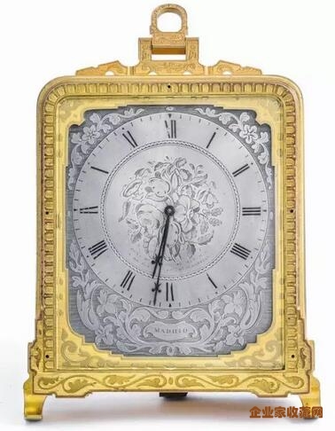约1850年，英国铜鎏金及银质防震旅行钟，东正秋拍