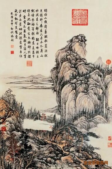 清 张宗苍《山水图》  143×75.6厘米  故宫博物院藏