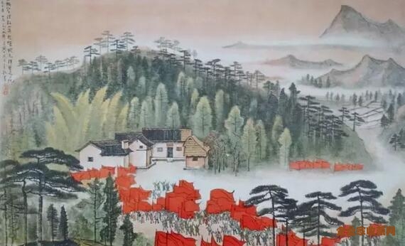 （图2）李可染《韶山》原作印刷品，李可染画院供图