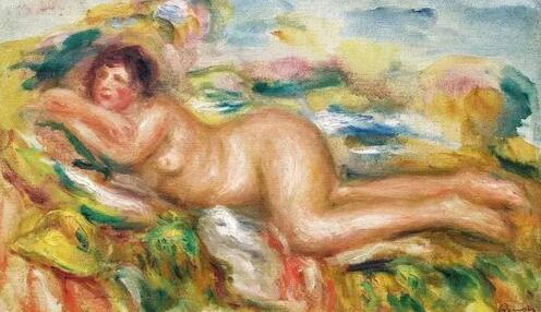 ▲  雷诺阿 《草地上的裸女》最初版