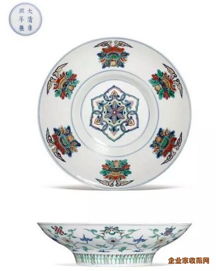 清康熙•斗彩描金八吉祥折腰盘图