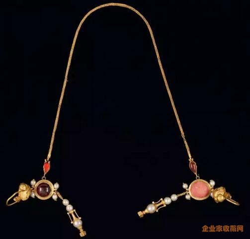额饰珠宝 公元2世纪 黄金、次宝石、珍珠